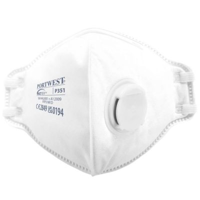 Portwest FFP3 Valved Dolomite Fold Flat Respirator (Pack of 20)