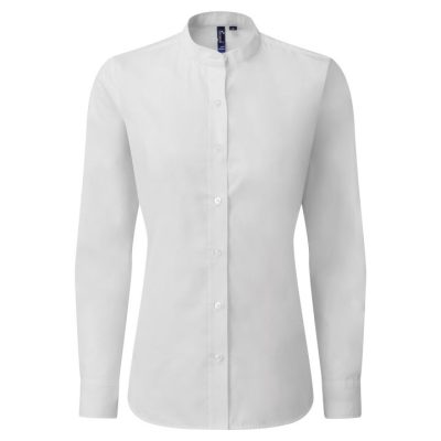 Premier Women's Banded Collar 'grandad' Shirt